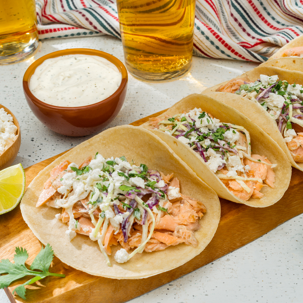 Lay’s® Creamy Herb Salmon Tacos