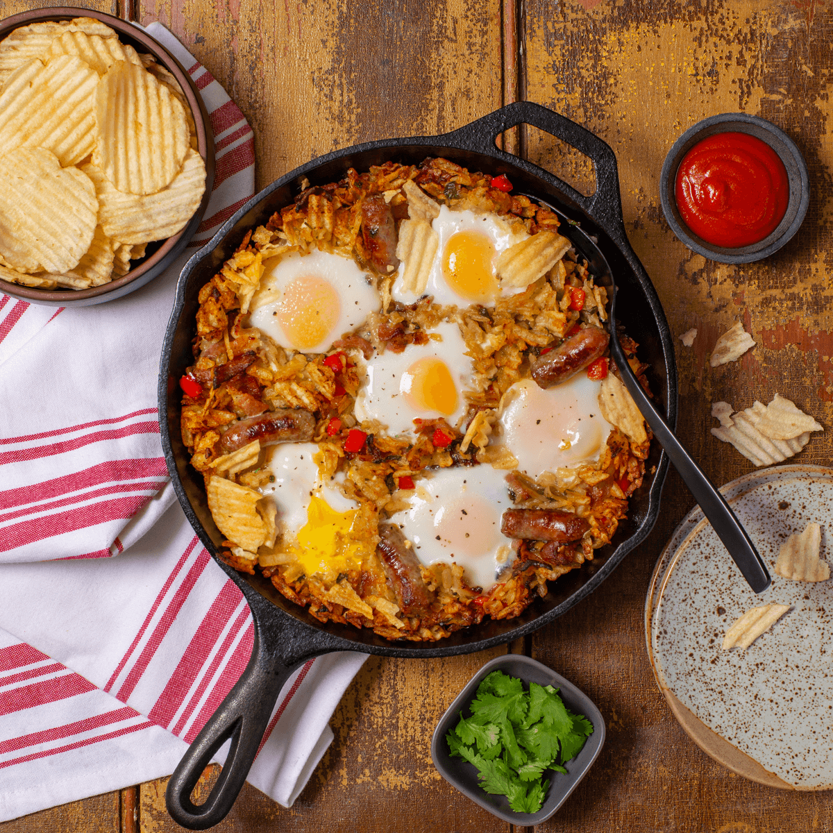 Loaded Eggs on Lay’s® Wavy Potato Chips